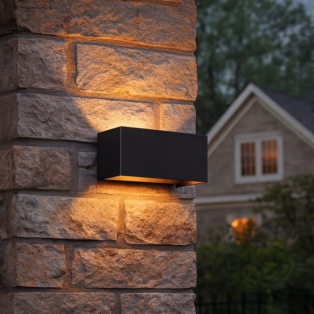 Applique murale LED moderne – Intérieur & Extérieur – Noir