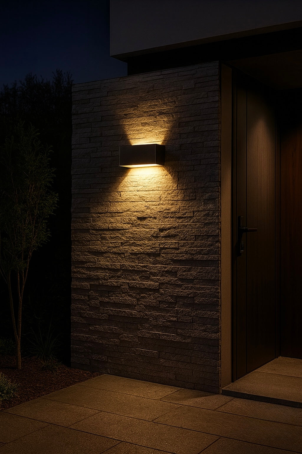 Applique murale LED moderne – Intérieur & Extérieur – Noir