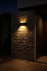 Applique murale LED moderne – Intérieur & Extérieur – Noir