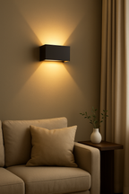 Applique murale LED moderne – Intérieur & Extérieur – Noir