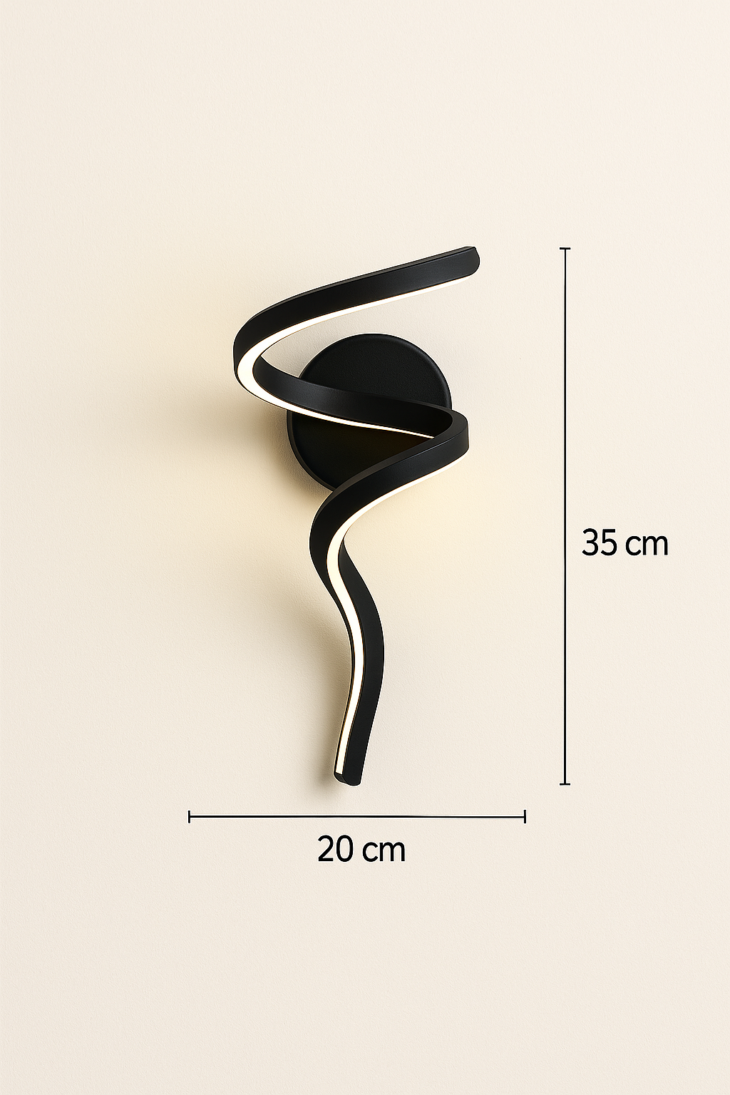 Applique murale moderne à spirale - Noir