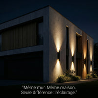 Applique Murale Extérieure LED - Éclairage Architectural Moderne Haut & Bas