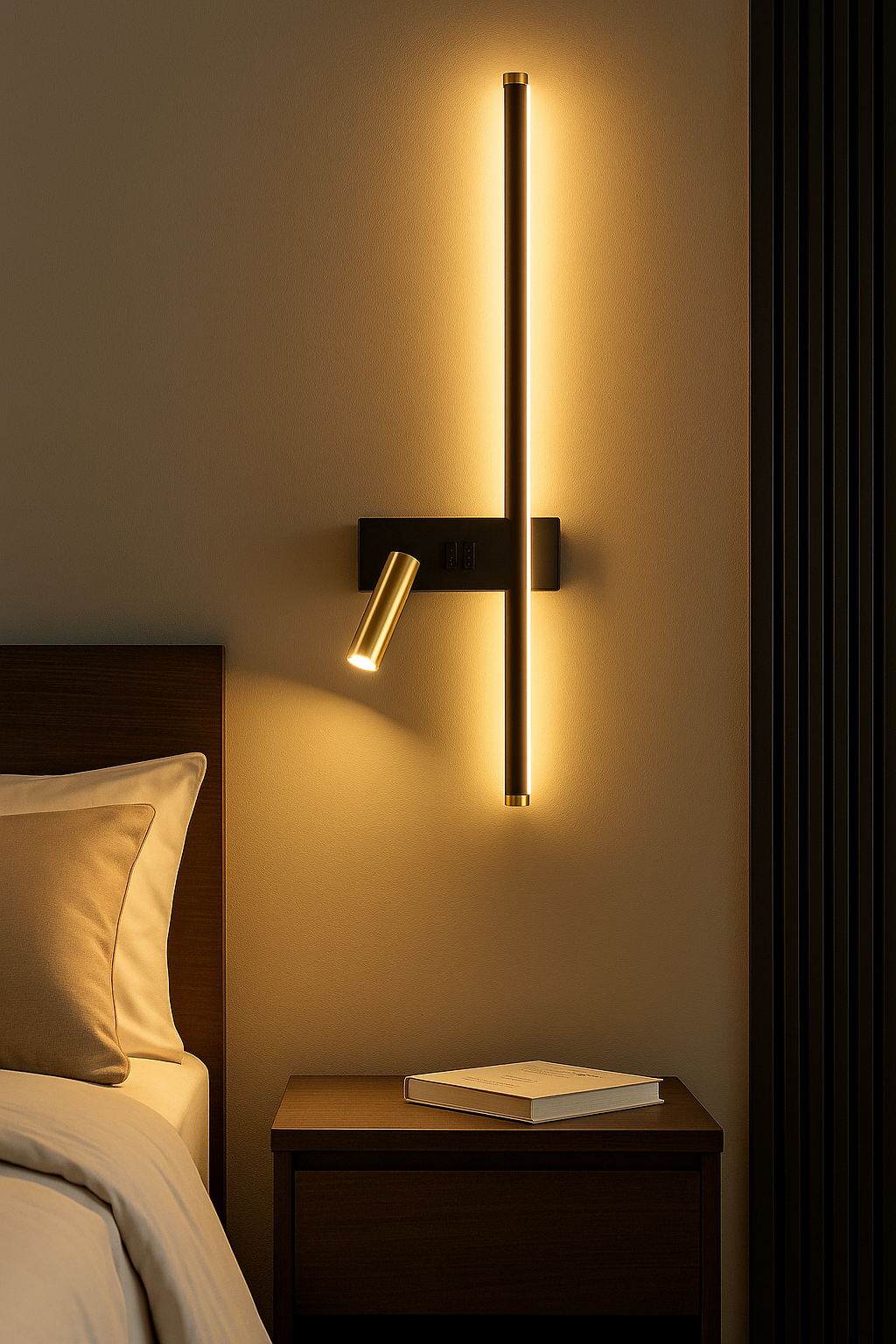 Applique murale de chevet avec spot orientable pour chambre