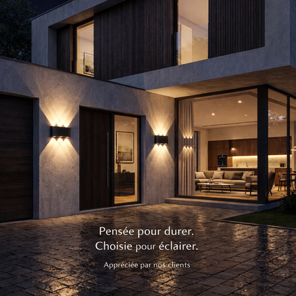 Applique murale LED architecturale – Intérieur & Extérieur (effet haut & bas)