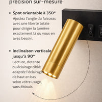 Applique Murale Tête de Lit Orientable — Lecture & Ambiance Chaleureuse | L'Art de la Lumière