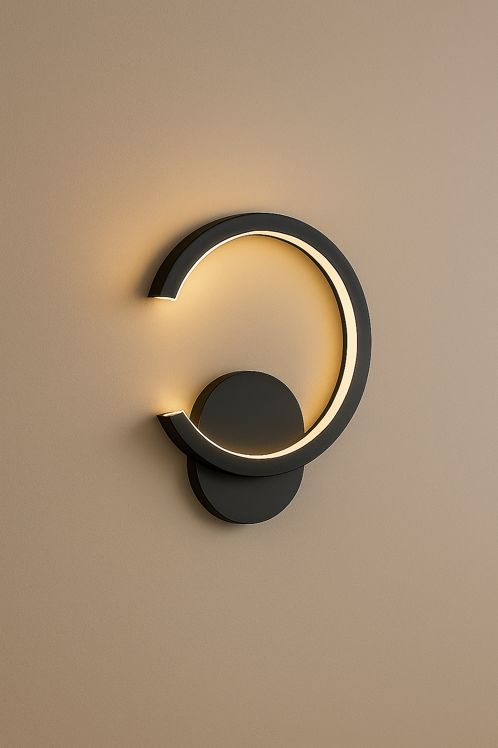 Applique murale à LED moderne en C inversé - Noir